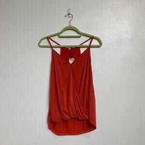 Green Envelope Coral Faux Wrap Cami Sz S NWT